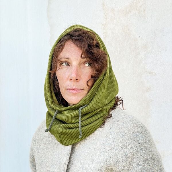 Liebe Deinen Planeten Bio Kapuzenschal Knit | Vegan | Balaclava aus Naturfaser | Winddicht gefüttert | Made in Austria von Liebe Deinen Planeten