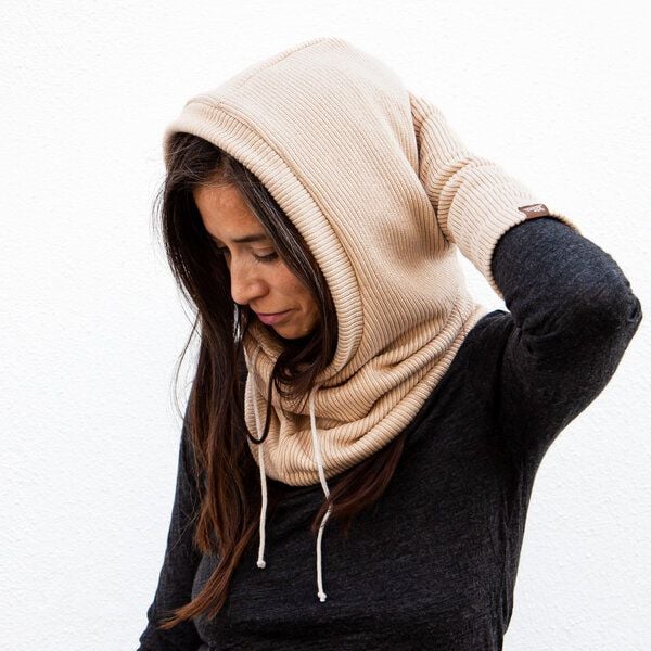 Liebe Deinen Planeten Bio Kapuzenschal Knit | Vegan | Balaclava aus Naturfaser | Winddicht gefüttert | Made in Austria von Liebe Deinen Planeten