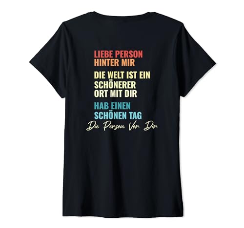 Damen An Die Person Hinter Mir Liebe Person Hinter Mir T-Shirt mit V-Ausschnitt Damen An Die Person Hinter Mir Liebe Person Hinter Mir T-Shirt mit V-Ausschnitt von Liebe Person Hinter Mir