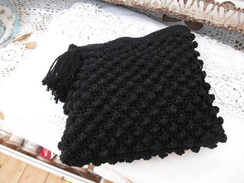 Tasche, Täschchen, Gehäkelt, Schwarz Tasche, Täschchen, Gehäkelt, Schwarz von LiebeSachen