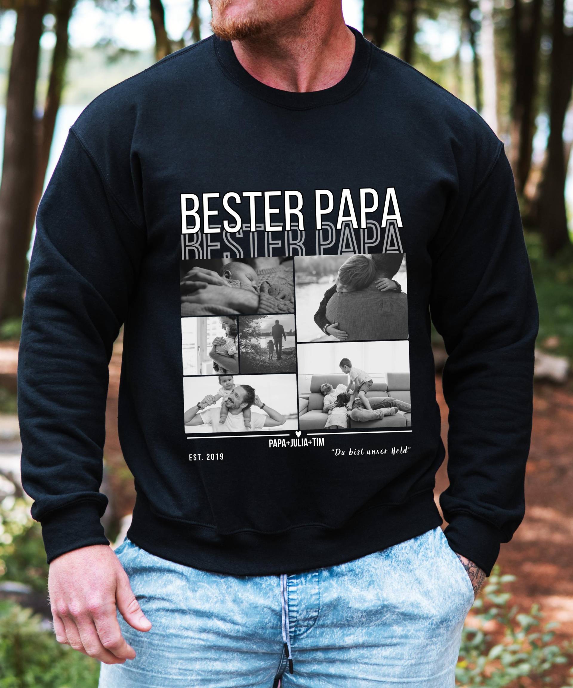 Personalisiertes Sweatshirt Für Papa - Pullover, Pullover Mit Fotos Und Namen, Geschenk An Vater, Vatertag, Geburtstag, Weihnachten von LiebeUndAnlass