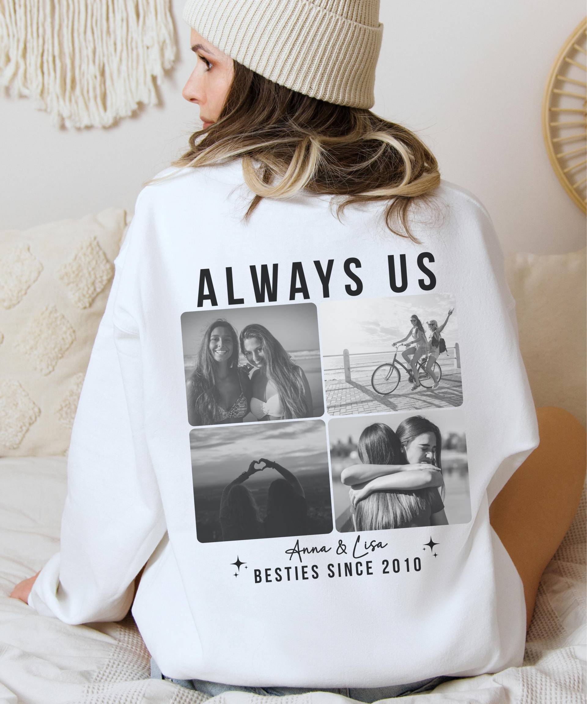 Pullover Mit Foto Und Namen, Personalisiertes Besties Sweatshirt - Geschenk Beste Freundin, Freundschaftspullover, Geburtstag, Mädels Outfit von LiebeUndAnlass