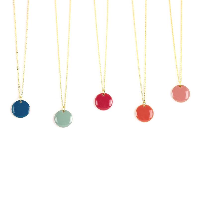 Kette Mit Emaille Plättchen Gross/5 Farben Kette Mit Emaille Plättchen Gross/5 Farben von Liebeley