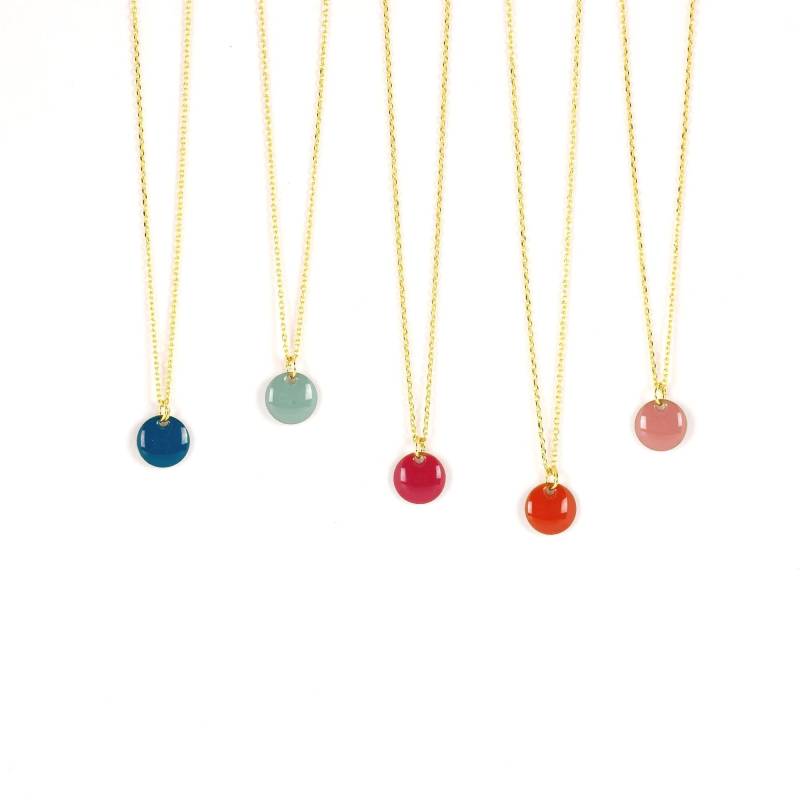 Kette Mit Emaille Plättchen Klein/5 Farben Kette Mit Emaille Plättchen Klein/5 Farben von Liebeley