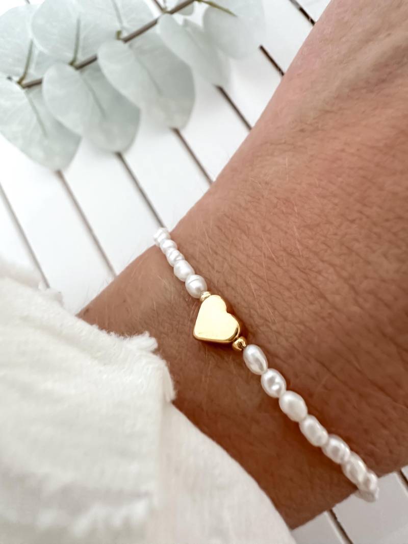 Perlen Herz Armband, Weihnachtsgeschenk Für Frauen, Hochzeitsschmuck, Präsent Weihnachten, Persönliches Geschenk, Perlenarmband von Liebeliin