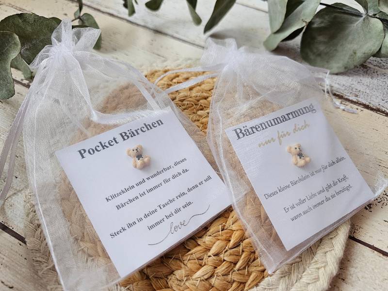 Bärenumarmung, Pocket Bärchen, Umarmung To Go, Kraftschenker, Glücksbringer, Kraftgeber Bärenumarmung, Pocket Bärchen, Umarmung To Go, Kraftschenker, Glücksbringer, Kraftgeber von Liebeshauch