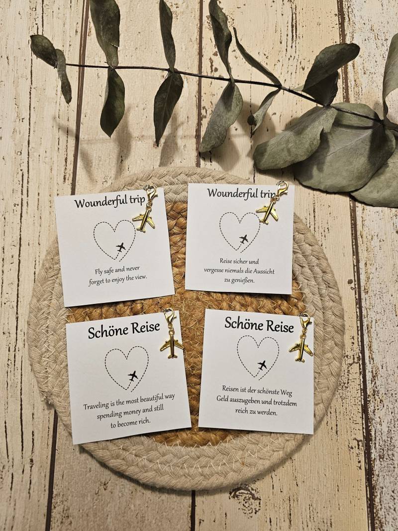 Schöne Reise, Wounderful Trip, Schutzengel Für Den Urlaub, Schönen Gute Reisesüchtig, Goldenes Flugzeug, Glücksbringer von Liebeshauch