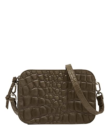 Liebeskind Berlin Damen Croco Luka Crossbody Umhängetasche, Small (HxBxT 14.5cm x 20.5cm x 7cm), nori green von Liebeskind