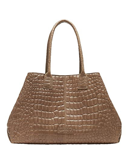 Liebeskind Berlin Croco Chelsea Handtasche, Praline, Large H x W x D (cm): 32 x 48 x 16 von Liebeskind