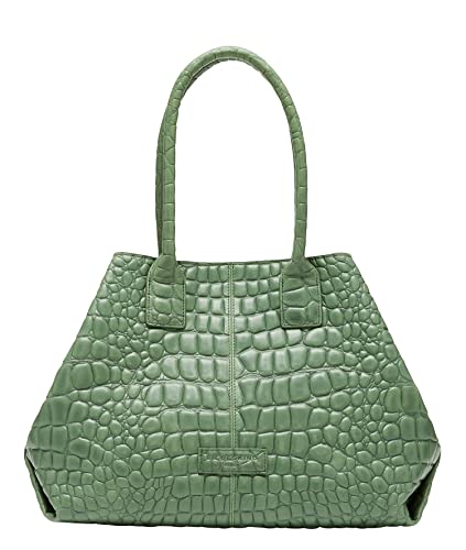 Liebeskind Berlin Croco Chelsea Handtasche, Medium (HxBxT 23cm x 33cm x 9.5cm), Green von Liebeskind