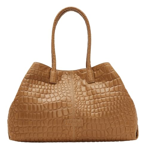 Liebeskind Berlin Damen Croco Chelsea SHOPPER LARGE, Golden Amber, Large (HxBxT 32cm x 48cm 16cm) EU von Liebeskind