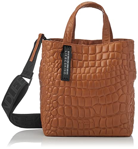 Liebeskind Berlin Damen Croco Paper Bag Tote Handtasche, Medium (HxBxT 34cm x 29cm x 15cm), golden amber von Liebeskind