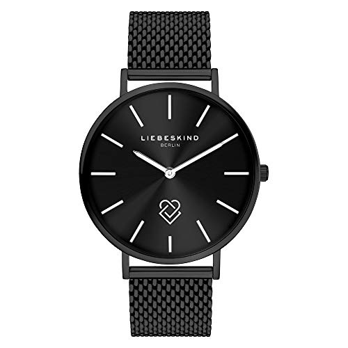 Liebeskind Berlin Damen Analog Quarz Uhr mit Edelstahl Armband LT-0251-MQ, Ip Schwarz-schwarz von Liebeskind