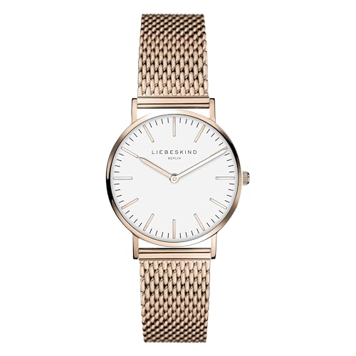 Liebeskind Berlin Damen Analog Quarz Uhr mit Edelstahl, IP Roségold, New Case Mesh Liebeskind Berlin Damen Analog Quarz Uhr mit Edelstahl, IP Roségold, New Case Mesh von LIEBESKIND