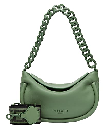 Liebeskind Berlin Fab 3 CHAIN Hobo Schultertasche, Small (HxBxT 15cm x 24cm x 6cm), Palm Green von Liebeskind