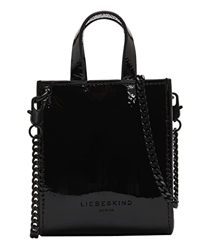 Liebeskind Berlin Naplack Paper Bag Umhängetasche, Extra Small (HxBxT 12.5cm x 10.5cm x 4.5cm ), black von Liebeskind