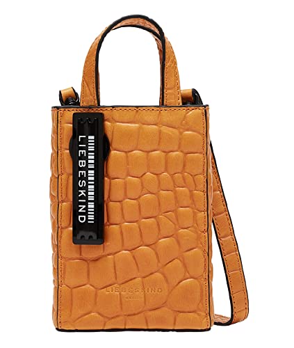 Liebeskind Berlin PB Croco Paperbag, Extra Small (HxBxT 8.6cm x 13.5cm x 0.5cm), Pumpkin von LIEBESKIND