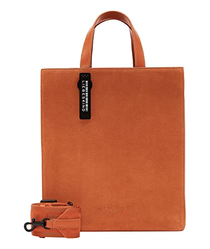 Liebeskind Berlin Paper Bag SUEDE Tote Handtasche, Medium (HxBxT 34cm x 29cm x 15cm), Dark Mandarine von Liebeskind