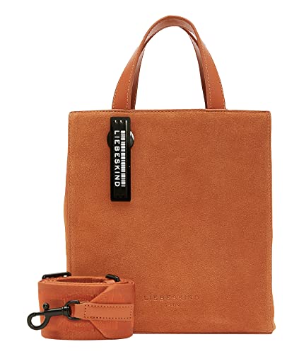 Liebeskind Berlin Paper Bag SUEDE Tote Handtasche, Small (HxBxT 25cm x 20.5cm x 11.5cm), Dark Mandarine von Liebeskind