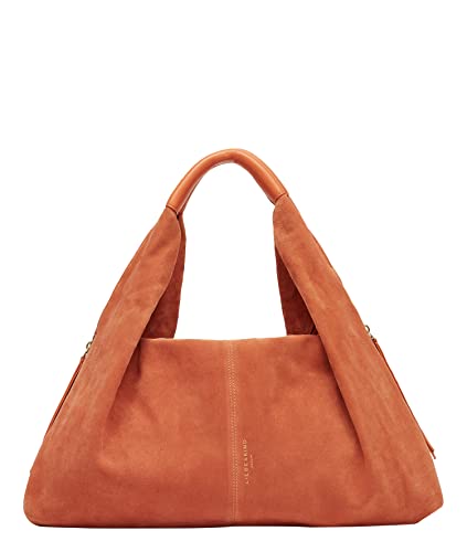 Liebeskind Berlin SCARLET SUEDE Satchel Handtasche, Large (HxBxT 25.5cm x 38cm x 13cm), Dark Mandarine von Liebeskind