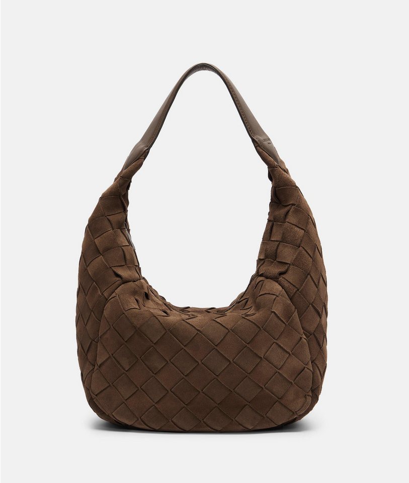 Liebeskind Berlin Schultertasche Hobo, Beuteltasche aus weichem Veloursleder mit Flechtmuster von Liebeskind Berlin