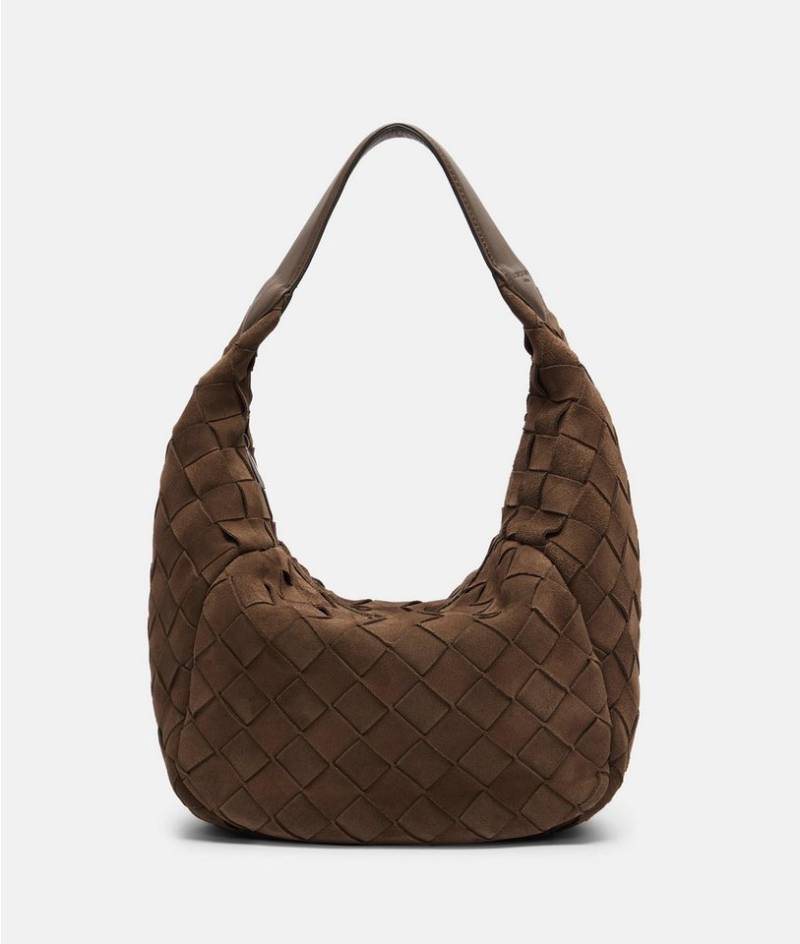 Liebeskind Berlin Schultertasche Hobo, Beuteltasche aus weichem Veloursleder mit Flechtmuster von Liebeskind Berlin