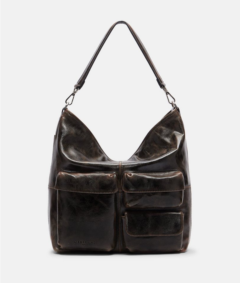 Liebeskind Berlin Schultertasche Hobo, Mittelgroße Tasche aus Leder mit glossy Finish von Liebeskind Berlin