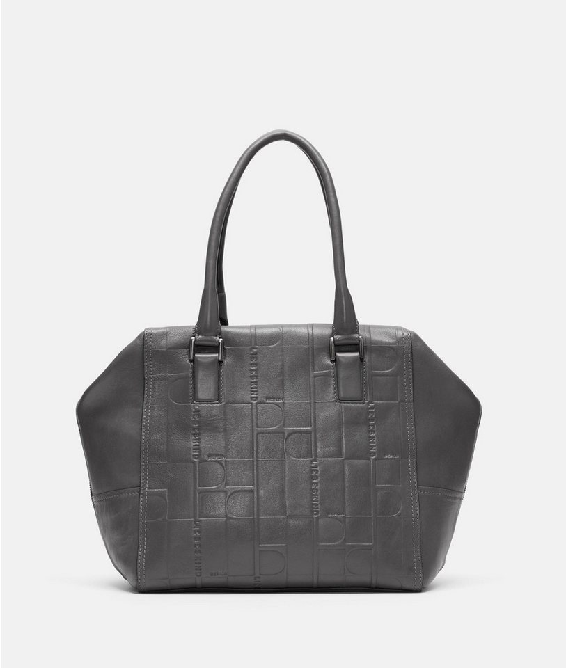 Liebeskind Berlin Schultertasche Satchel, Geräumige Schultertasche aus Schafsleder mit Monogrammprägung von Liebeskind Berlin