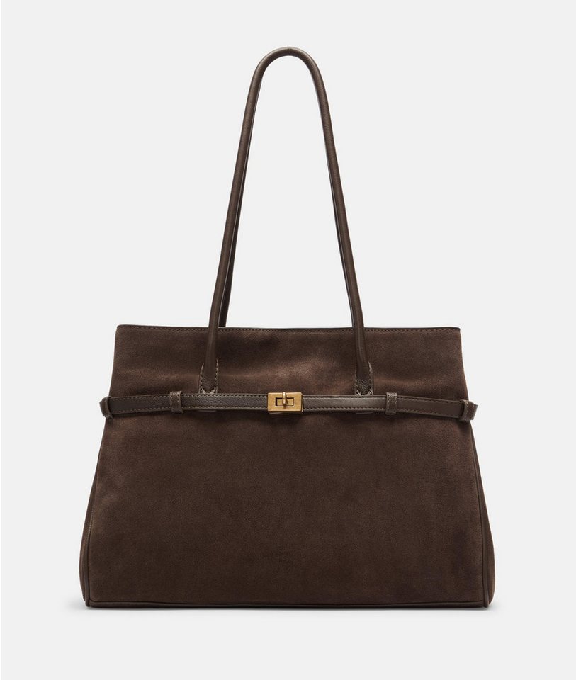 Liebeskind Berlin Schultertasche Satchel, Große Tasche aus weichem Veloursleder von Liebeskind Berlin