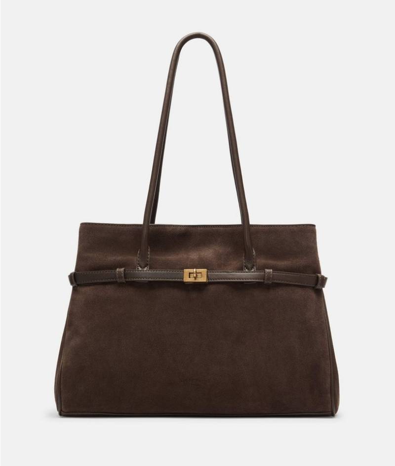 Liebeskind Berlin Schultertasche Satchel, Große Tasche aus weichem Veloursleder von Liebeskind Berlin
