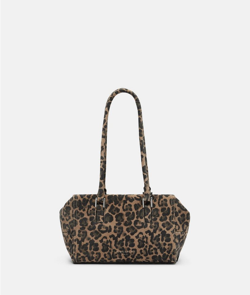 Liebeskind Berlin Schultertasche Satchel, Handliche Tasche aus Veloursleder mit Leo-Print von Liebeskind Berlin