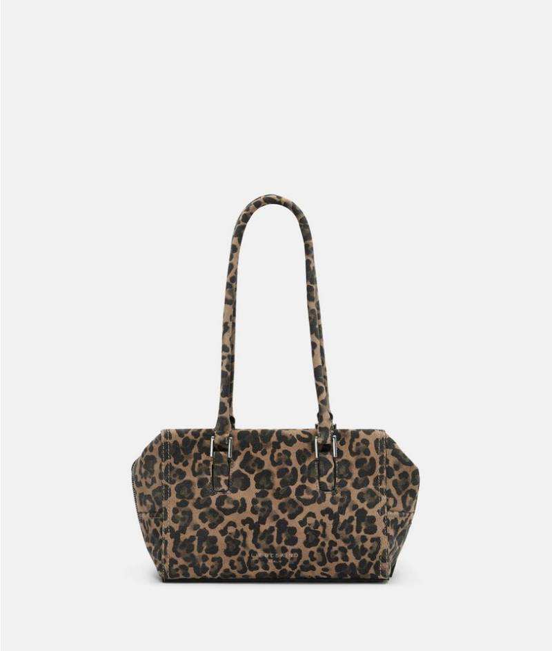 Liebeskind Berlin Schultertasche Satchel, Handliche Tasche aus Veloursleder mit Leo-Print von Liebeskind Berlin