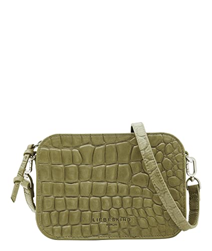 Liebeskind Berlin Damen Croco Luka Crossbody Umhängetasche, Small (HxBxT 14.5cm x 20.5cm x 7cm), princess green von Liebeskind