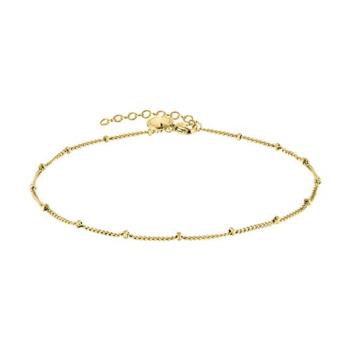 Liebeskind filigranes Anklet mit Logoanhänger aus Edelstahl IP Gold LJ-0589-A-27 von Liebeskind