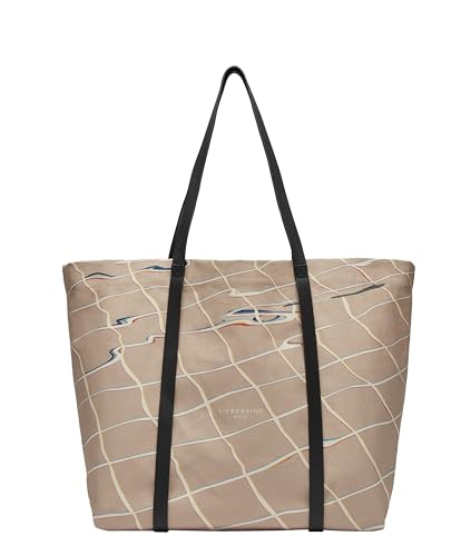 Liebeskind Berlin Damen-Shopper „Aurora“ – Große Canvas-Tasche Damen mit Reißverschlussfach und Leder-Schulterriemen – Shopper Bag Women – Passend für Laptops bis 16 Zoll – Light Bag, Sandy von Liebeskind