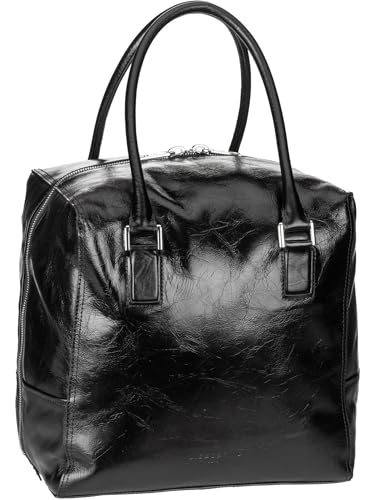 LIEBESKIND BERLIN Lack Distressed Kayla Satchel M Black von LIEBESKIND