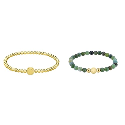 Liebeskind Beads 6mm mit Logotag in Edelstahl & Beads-Armband LJ-0956-B-17 IP Gold von Liebeskind