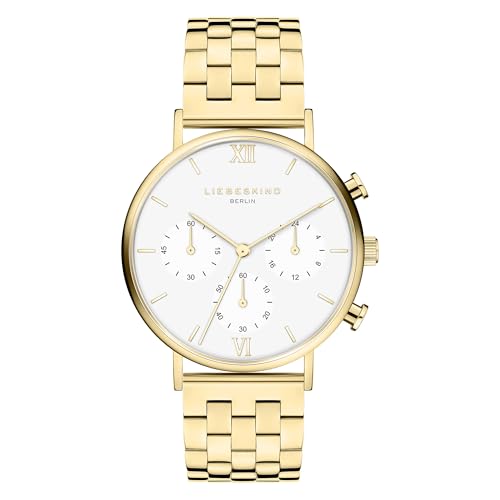 LIEBESKIND Berlin Damen Armbanduhr LT-0468-MC Edelstahl in IP Gold am Edelstahlband von Liebeskind