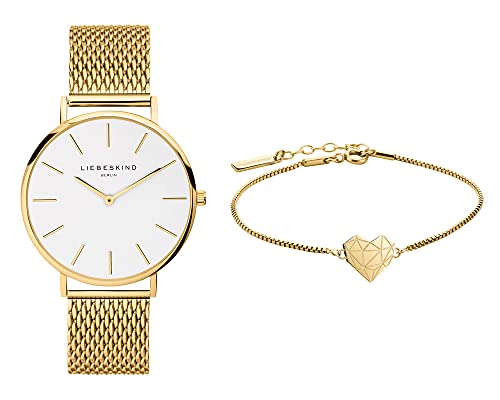 Liebeskind Berlin Set aus Armbanduhr und Armband LS-0103-MQB IP gold von LIEBESKIND