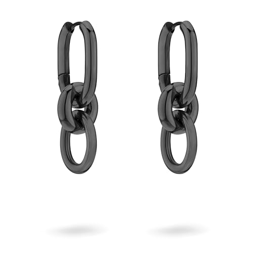 Liebeskind Berlin Damen Creole LJ-1788-E-28 aus Edelstahl in IP Schwarz von LIEBESKIND