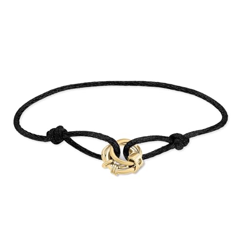 LIEBESKIND Berlin Damen Stoffarmband LJ-1799-B-21 mit Edelstahl-Anhängern in IP Gold von Liebeskind
