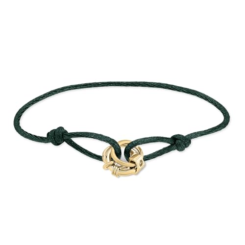 LIEBESKIND Berlin Damen Stoffarmband LJ-1800-B-21 mit Edelstahl-Anhängern in IP Gold von LIEBESKIND
