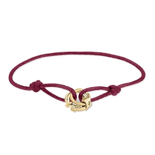 LIEBESKIND Berlin Damen Stoffarmband LJ-1801-B-21 mit Edelstahl-Anhängern in IP Gold von LIEBESKIND