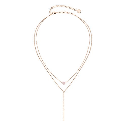 Liebeskind BERLIN Layer-Kette aus Edelstahl mit Rosenquarz IP Roségold LJ-0563-N-45 von Liebeskind