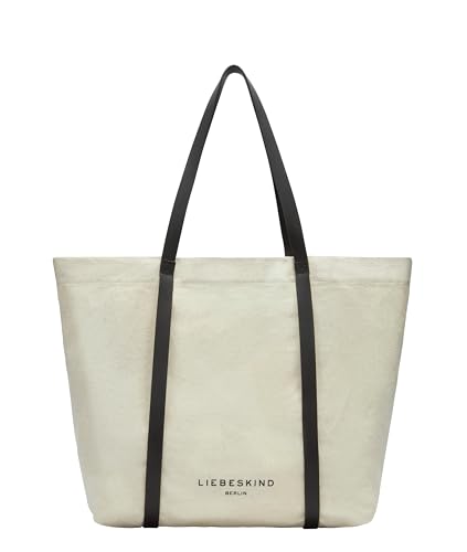 Liebeskind Berlin Damen-Shopper „Aurora“ – Große Canvas-Tasche Damen mit Reißverschlussfach und Leder-Schulterriemen – Shopper Bag Women – Passend für Laptops bis 16 Zoll – Light Bag, Warm Canvas von Liebeskind