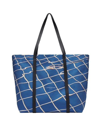 Liebeskind Berlin Damen-Shopper „Aurora“ – Große Canvas-Tasche Damen mit Reißverschlussfach und Leder-Schulterriemen – Shopper Bag Women – Passend für Laptops bis 16 Zoll – Light Bag, Pool von Liebeskind