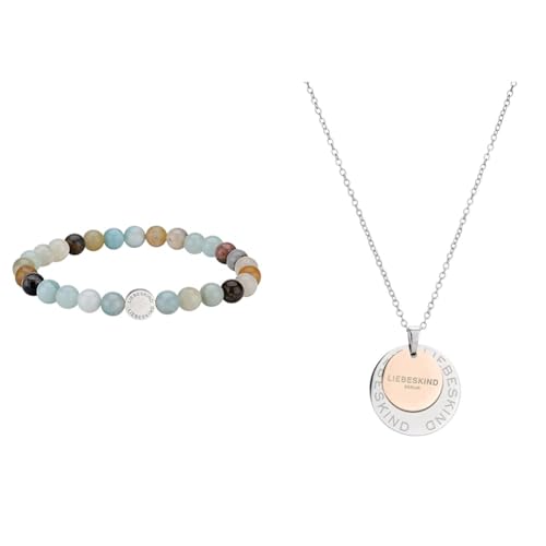 Liebeskind Damen-Armband Edelstahl mattiert 17 cm - LJ-0085-B-17 & Kette Edelstahl 45 cm LJ-0178-N-45 von Liebeskind