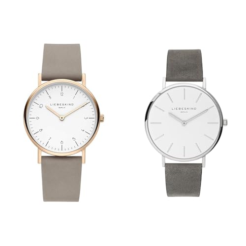 Liebeskind DamenArmbanduhr Analog Quarz Leder LT-0167-LQ & Damen Analog Quarz Armbanduhr mit Lederarmband LT-0158-LQ von LIEBESKIND