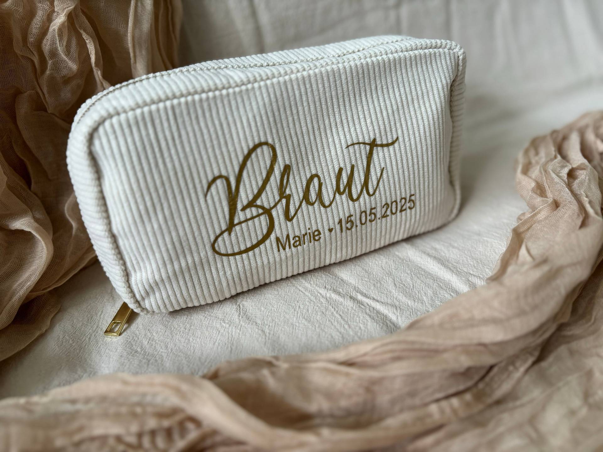 Personalisierte Kosmetiktasche/Make-Up Tasche Hochzeit Cord Kulturbeutel Reisetasche Geschenk Braut Trauzeugin Personalisierte Kosmetiktasche/Make-Up Tasche Hochzeit Cord Kulturbeutel Reisetasche Geschenk Braut Trauzeugin von Liebesviel