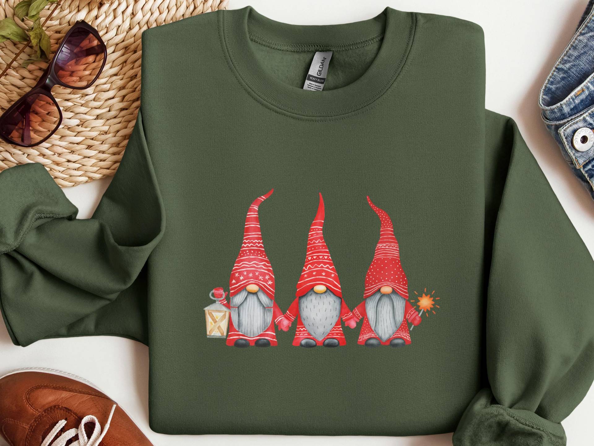 Weihnachtswichtel Sweatshirt, Feiertags Gnome Pullover, Winter Lustiger Weihnachts Weihnachtspullover Damen von LiebevollGeschenkeDE